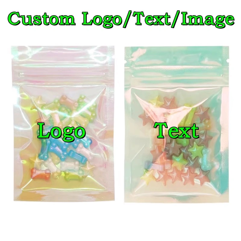 Sugar Scrub Coffee - 200PCS Holographic Pink Laser Rainbow Zipper
