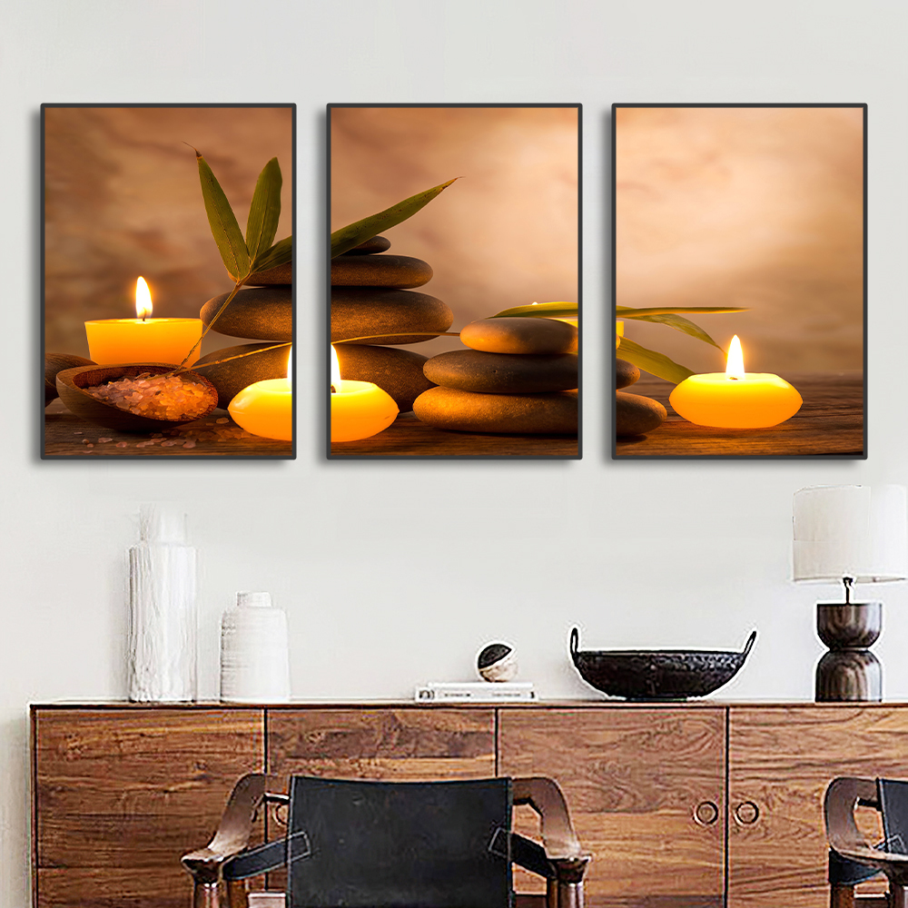 3PCS Frameless Canvas Painting - Spa Wellness Images 리뷰 및 가격